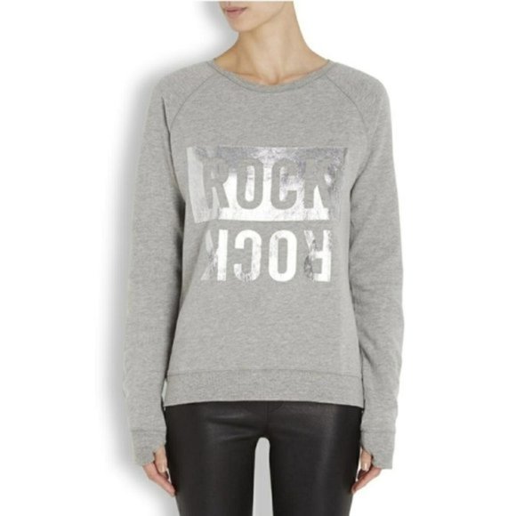 Zadig & Voltaire Tops - Zadig & Voltaire Women’s James Print Rock Gray Sweatshirt Top Crewneck Medium